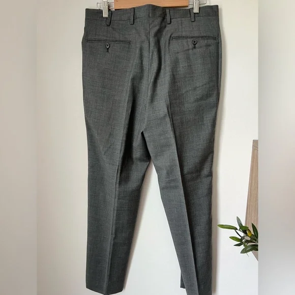 34X30” Valentino Grigio Chiaro Straight Leg Wool